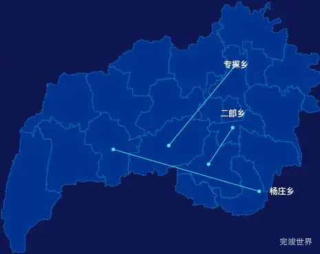echarts驻马店市西平县geoJson地图自定义引导线